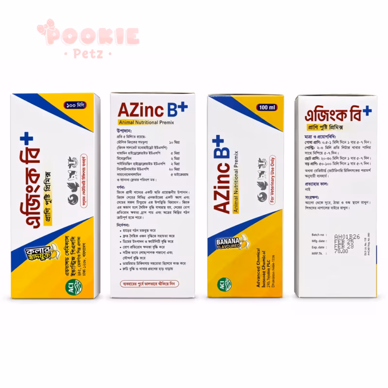 AZinc B+ Vet 100ml Syrup Package