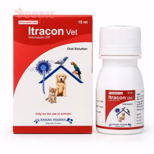 Itracon Vet 15ml oral solution box and bottle by Navana Pharma